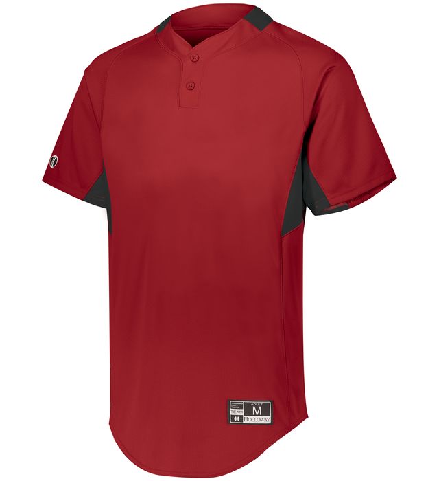 Holloway Game7 Two-Button Baseball Jersey with Dry-Excel 221024 Scarlet/Black