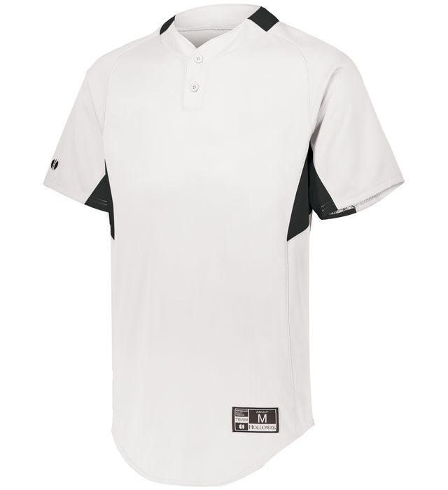Holloway Game7 Two-Button Baseball Jersey with Dry-Excel 221024 White/Black