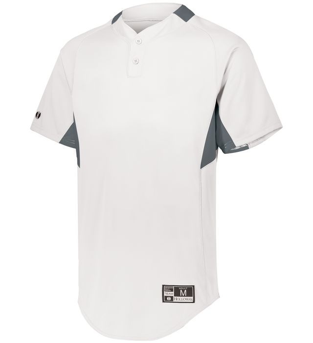 Holloway Game7 Two-Button Baseball Jersey with Dry-Excel 221024 White/Graphite