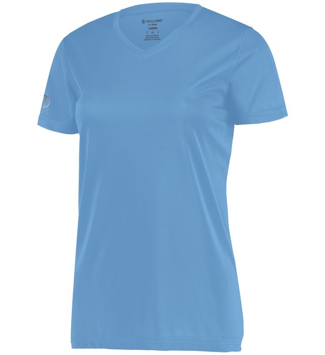 Holloway Girls Momentum Tee Tagless Label With V-Neck Collar 222821 Columbie Blue