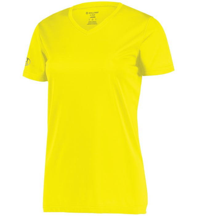 Holloway Girls Momentum Tee Tagless Label With V-Neck Collar 222821 Electric Yellow