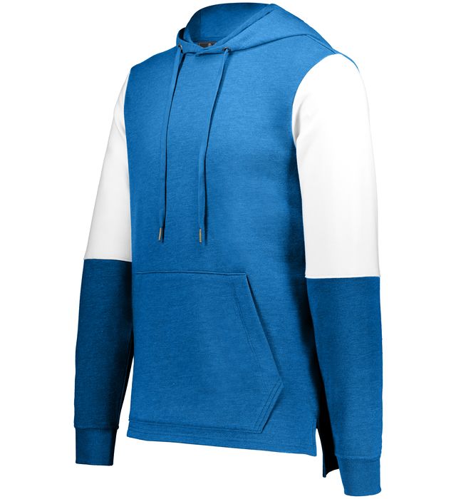 Holloway Ivy League Team Hoodie With Spandex Blend Rib-Knit Cuffs 222581 Royal Heather/White