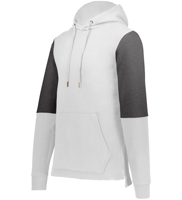 Holloway Ivy League Team Hoodie With Spandex Blend Rib-Knit Cuffs 222581 White/Carbon Heather