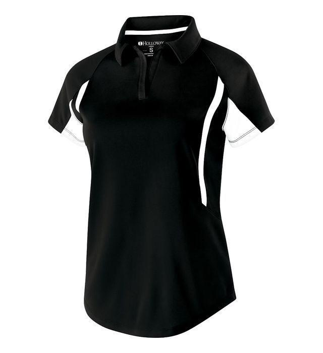 Holloway Ladies Avenger Polo With Self-Fabric Collar 222730 Black/White