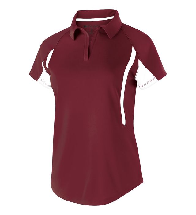 Holloway Ladies Avenger Polo With Self-Fabric Collar 222730 Cardinal/White