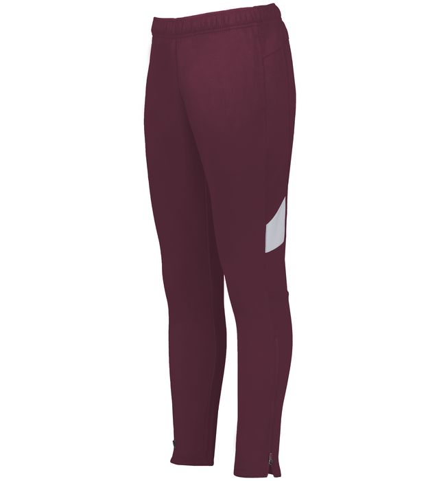 Holloway Ladies Dry Excel Polyester Double Knit Mesh Texture Pants Maroon White