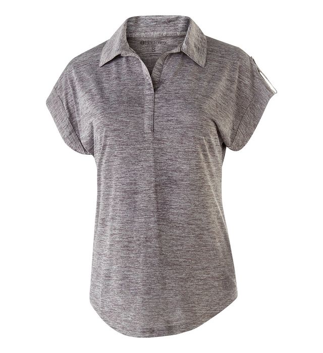 Holloway Ladies Electrify 2.0 Polo With Self-Fabric Collar Johnny Collar 222729 Graphite Heather