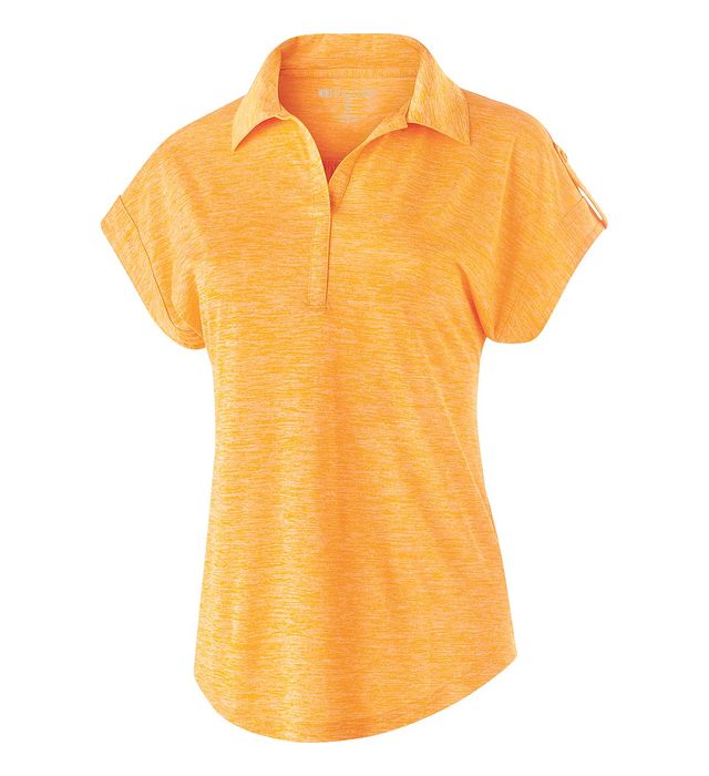 Holloway Ladies Electrify 2.0 Polo With Self-Fabric Collar Johnny Collar 222729 Light Gold Heather