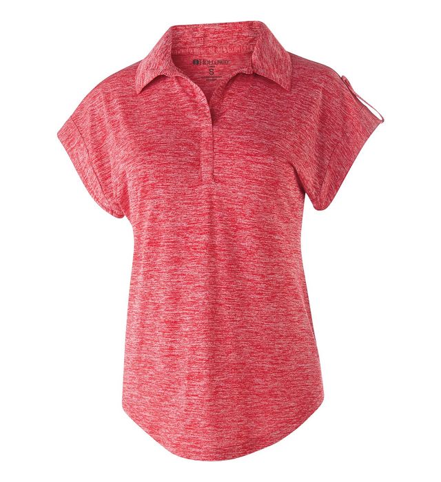 Holloway Ladies Electrify 2.0 Polo With Self-Fabric Collar Johnny Collar 222729 Scarlet Heather