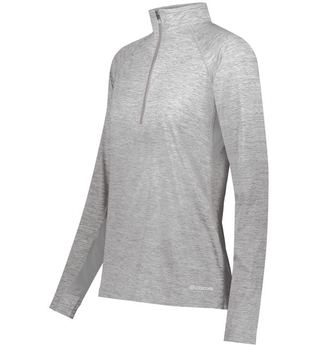 Holloway Ladies Electrify Coolcore® 1/2 Zip Pullover Wicks Moisture 222774 Athletic Grey Heather