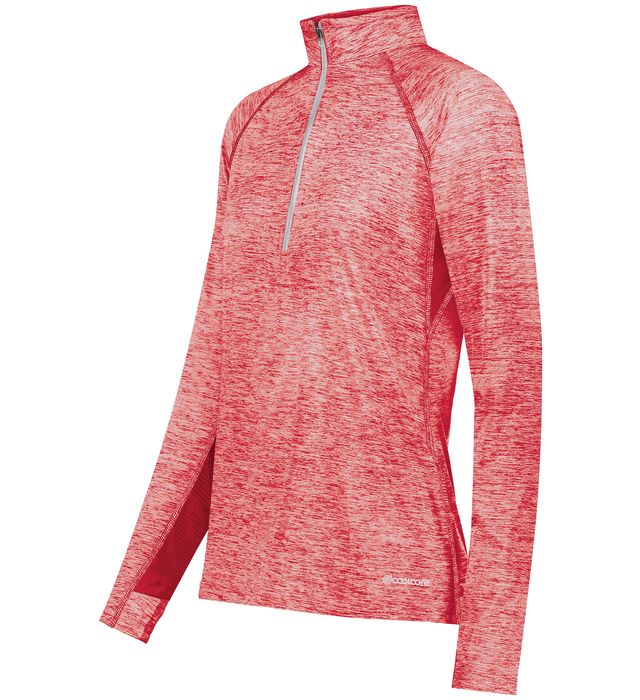 Holloway Ladies Electrify Coolcore® 1/2 Zip Pullover Wicks Moisture 222774 Scarlet Heather