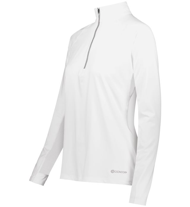 Holloway Ladies Electrify Coolcore® 1/2 Zip Pullover Wicks Moisture 222774 White