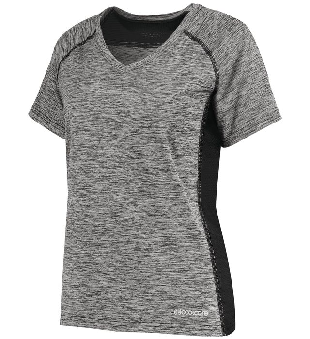 Holloway Ladies Electrify Coolcore® Tee V-Neck Collar Ladies’ Fit 222771 Black Heather