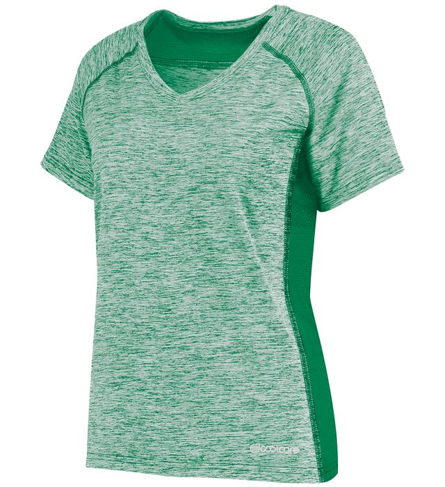 Holloway Ladies Electrify Coolcore® Tee V-Neck Collar Ladies’ Fit 222771 Kelly Heather
