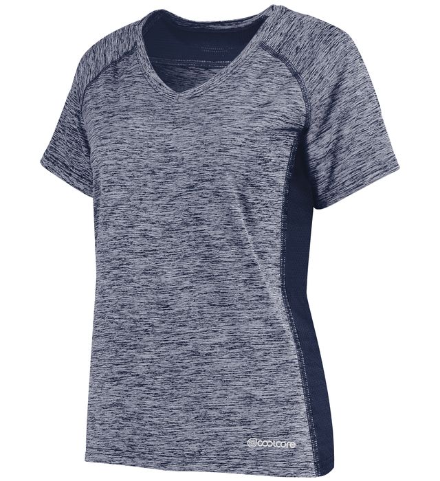 Holloway Ladies Electrify Coolcore® Tee V-Neck Collar Ladies’ Fit 222771 Navy Heather