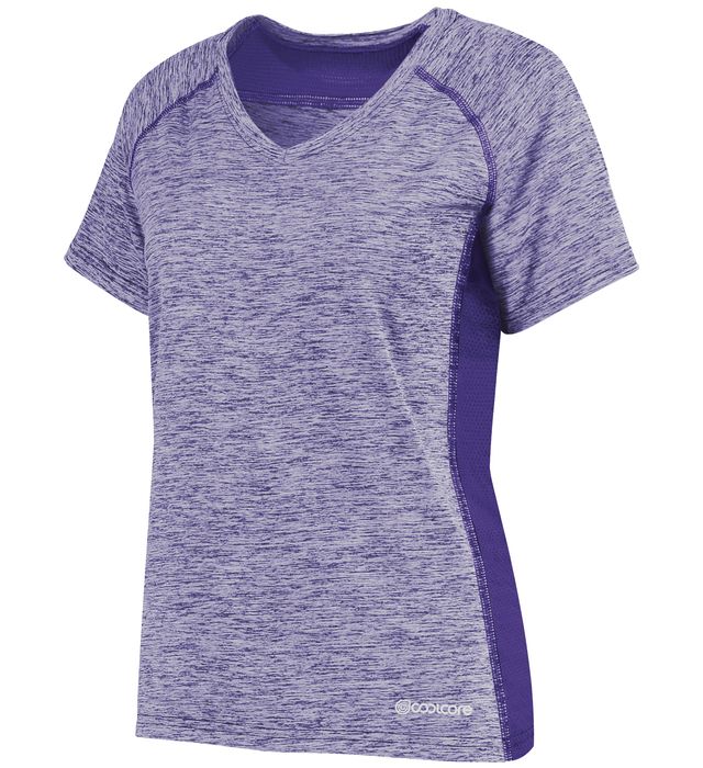 Holloway Ladies Electrify Coolcore® Tee V-Neck Collar Ladies’ Fit 222771 Purple Grey Heather