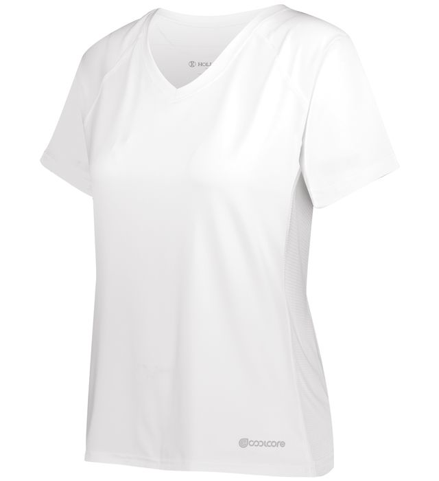 Holloway Ladies Electrify Coolcore® Tee V-Neck Collar Ladies’ Fit 222771 White