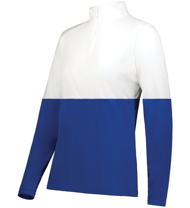 holloway-ladies-momentum-team-sports-quarter-zip-pullover-royal-white