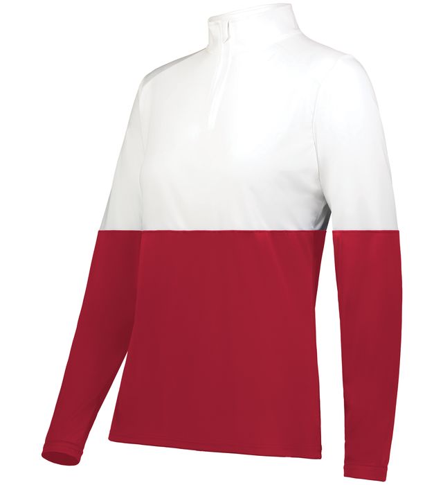 holloway-ladies-momentum-team-sports-quarter-zip-pullover-scarlet-white