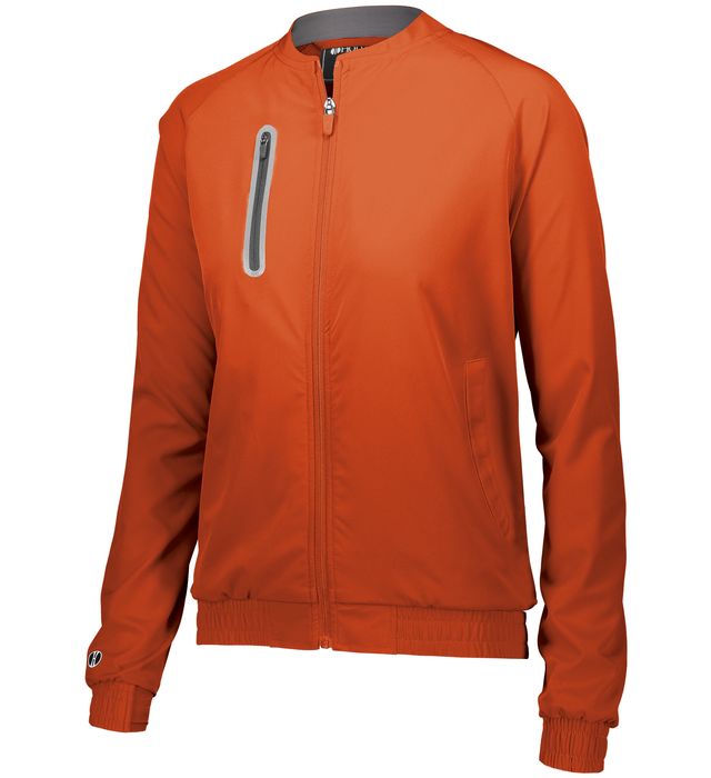 Holloway Ladies Polyester Spandex Front Zipper Sweater 229743 Orange