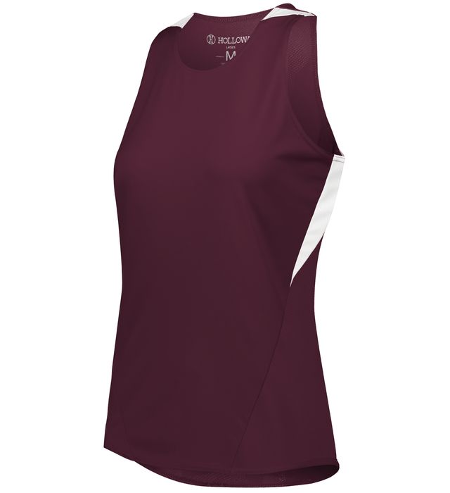 Holloway Ladies PR Max Track Jersey with Dry-Excel & Color Secure 221335 Maroon/White