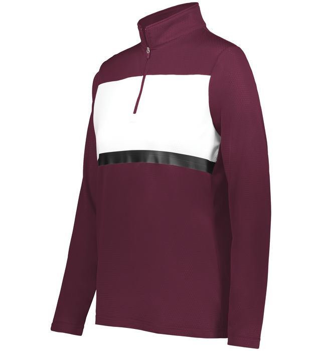 Holloway Ladies Prism Bold 1/4 Zip Pullover With Set-In Sleeves 222791 Maroon/White