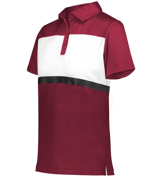 Holloway Ladies Prism Bold Polo With Heat Sealed Label 222776 Cardinal White