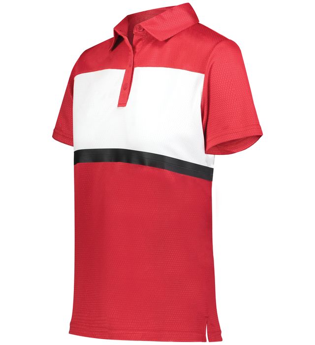 Holloway Ladies Prism Bold Polo With Heat Sealed Label 222776 Scarlet White