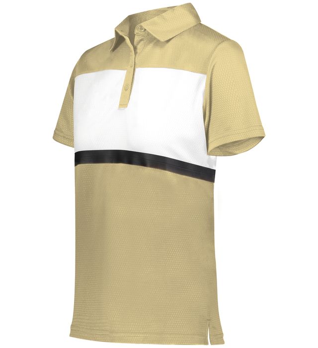 Holloway Ladies Prism Bold Polo With Heat Sealed Label 222776 Vegas Gold White