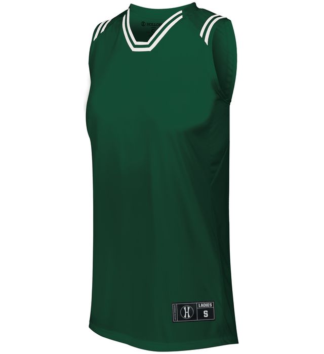 holloway-ladies-retro-basketball-v-neck-collar-jersey-forest-white