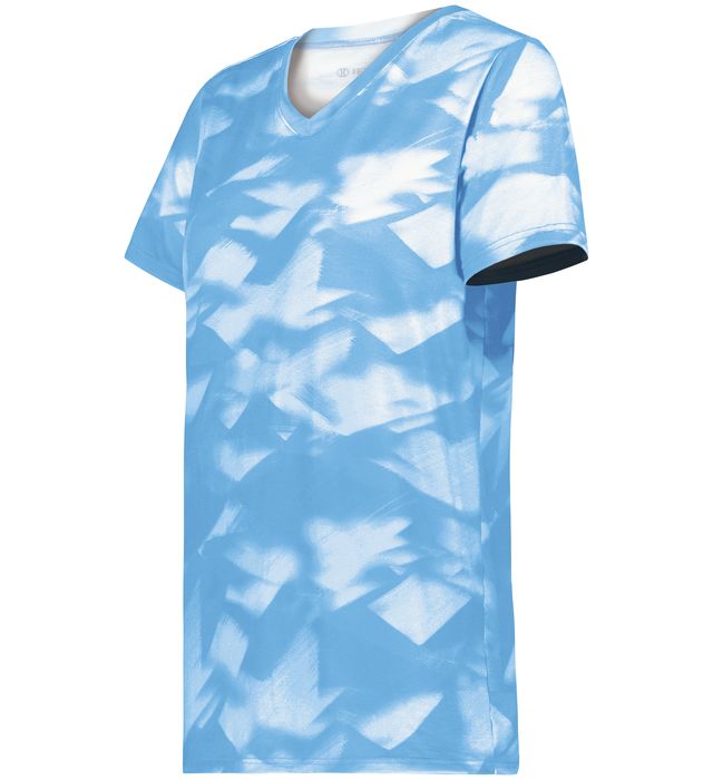 Holloway Ladies Stock Cotton-Touch™ Poly Tee With Fully Sublimated Design 222796 Columbia Glacier Print