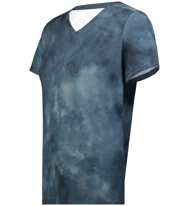 Holloway Ladies Stock Cotton-Touch™ Poly Tee With Fully Sublimated Design 222796 Storm Cloud Print