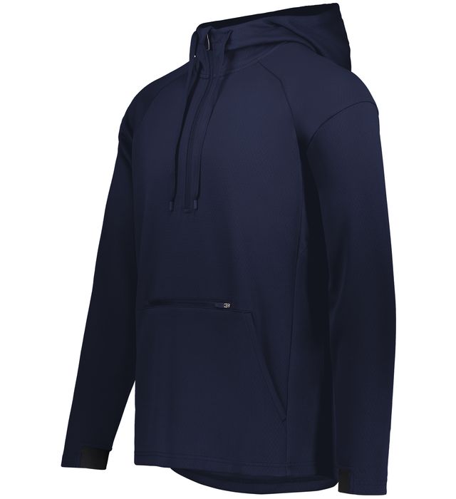 Holloway Limitless 1/4 Zip Hoodie With Front Zippered Valuables Pocket 222584 Navy/Navy