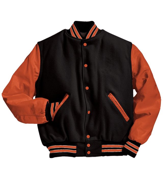 holloway-melton-wool-letterman-varsity-jacket-black-burnt orange-burnt orange