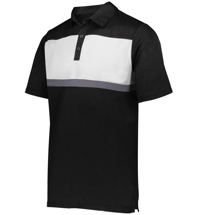 Holloway Prism Bold Polo Three-Button Placket With Side Vents 222576 Black/White