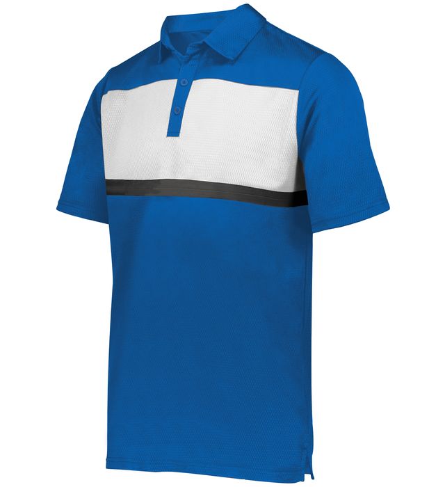 Holloway Prism Bold Polo Three-Button Placket With Side Vents 222576 Royal/White