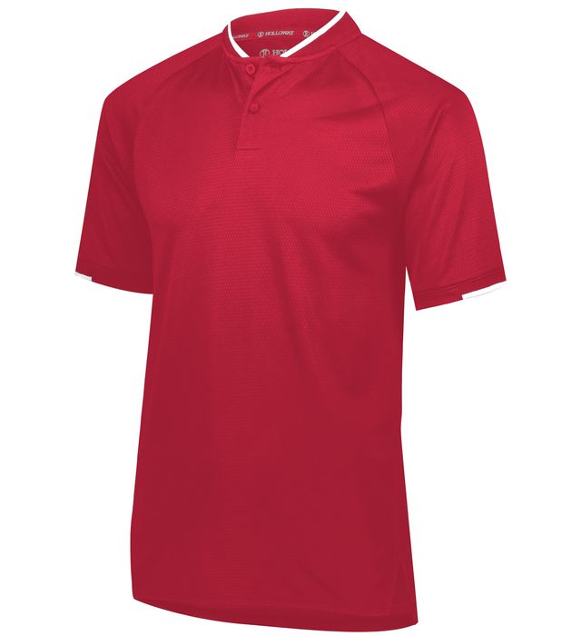 Holloway Recruiter Polo Low Profile Rib Collar With Two Button Placket 222569 Scarlet/White