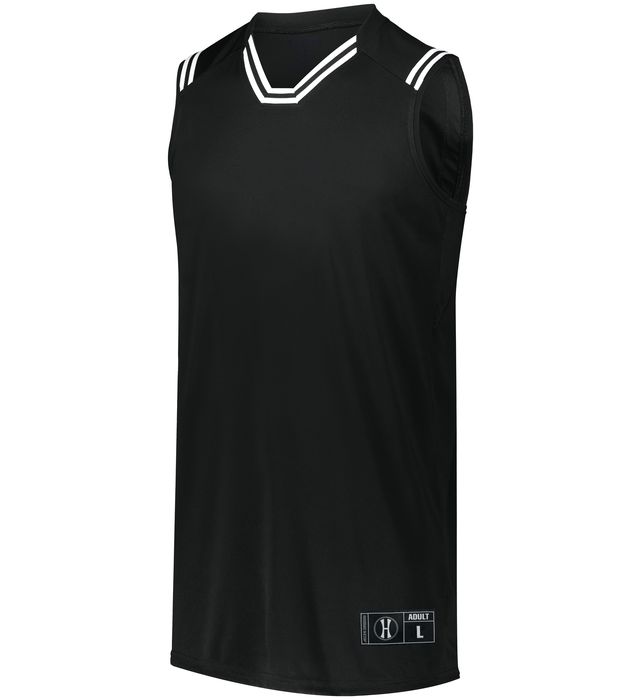 holloway-retro-basketball-v-neck-collar-jersey-black-white