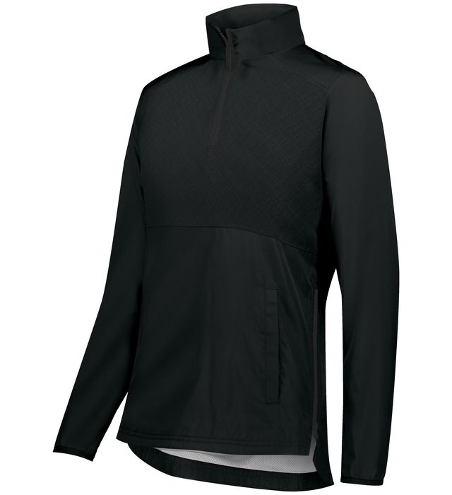 Holloway Sleek Ladies Polyester Quarter Zip Wind/Water Resistant Pullover Black