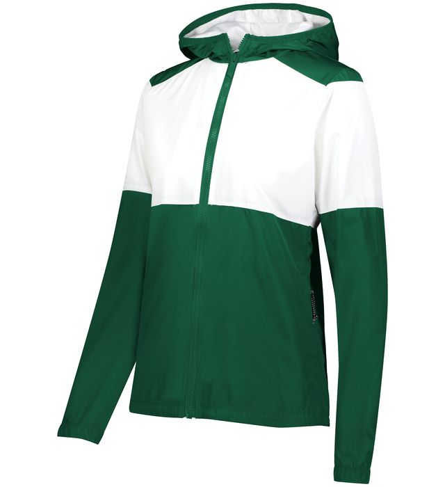 Holloway Sleek Ladies Polyester Three Piece Hooded Sweater 229728 Dark Green/White