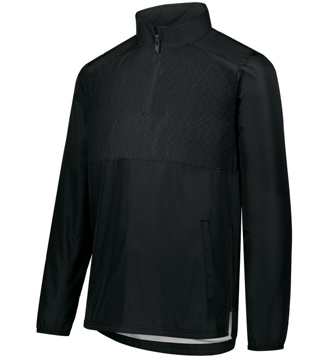 Holloway Sleek Wind and Water Resistant Side seam zipper Pullover Youth Polyester 229633 Black