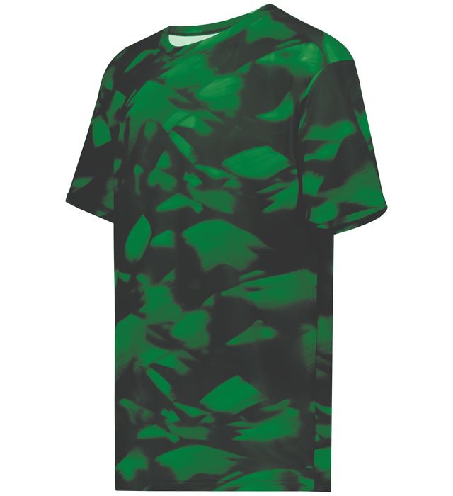 Holloway Stock Cotton-Touch™ Poly Tee Fully Sublimated Design 222596 Dark Green Glacier Print