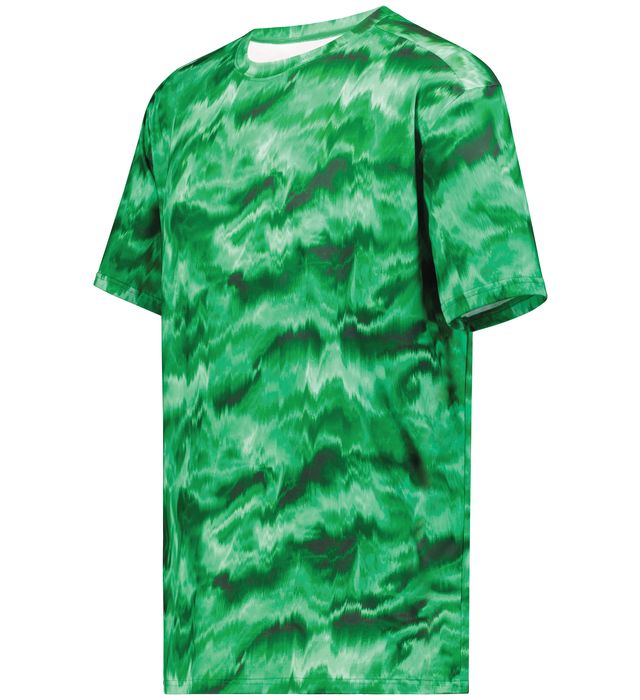 Holloway Stock Cotton-Touch™ Poly Tee Fully Sublimated Design 222596 Kelly Shockwave Print