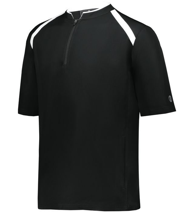 Holloway Stretch Mesh Are-Tec Polyester Quarter Zip Shirt Youth 229681 Black/White