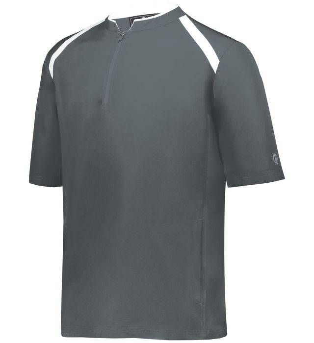 Holloway Stretch Mesh Are-Tec Polyester Quarter Zip Shirt Youth 229681 Graphite/White