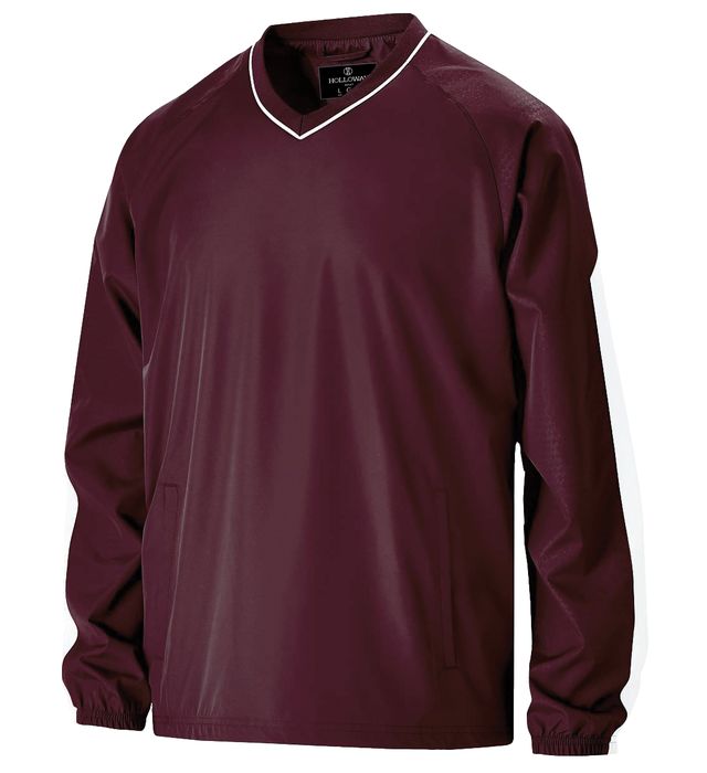 holloway-water-resistant-bionic-v-neck-collar-windshirt-maroon-white
