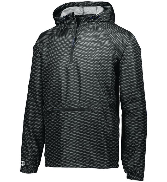Holloway Water-resistant lightweight Tech weave printed Polyester Hoodie Youth 229654 Black