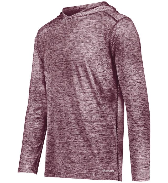 Holloway Youth Electrify Coolcore® Hoodie With 3-Piece Hood And Heat Sealed Label 222689 Maroon Heather