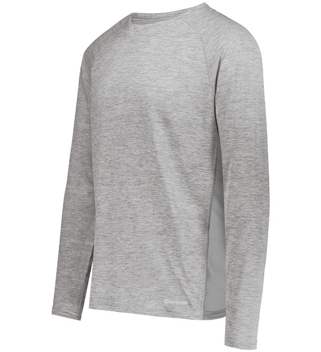 Holloway Youth Electrify Coolcore® Long Sleeve Tee With Raglan Sleeves 222670 Athletic Grey Heather
