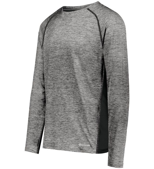 Holloway Youth Electrify Coolcore® Long Sleeve Tee With Raglan Sleeves 222670 Black Heather